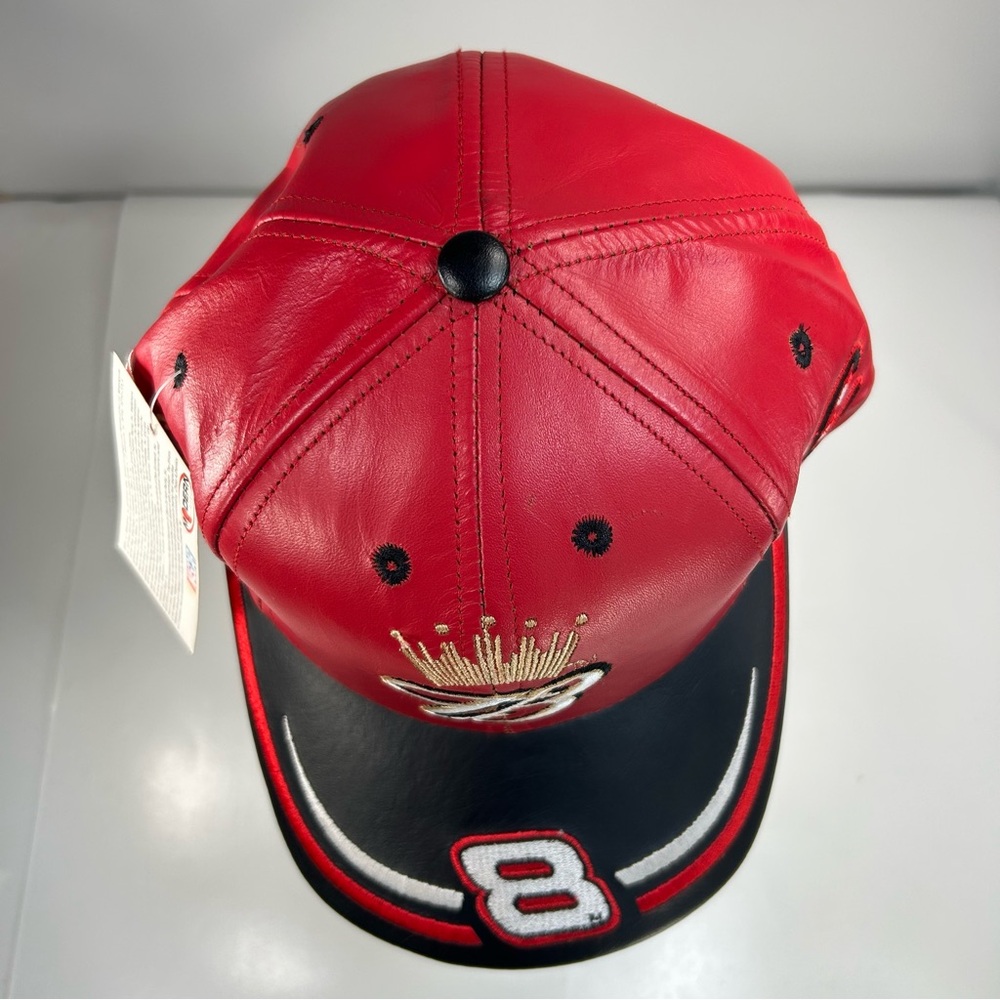 NWT Vtg Dale Earnhardt Jr Hat Leather Nascar 8 Chase Budweiser Logo Cap USA Made - Picture 10 of 16